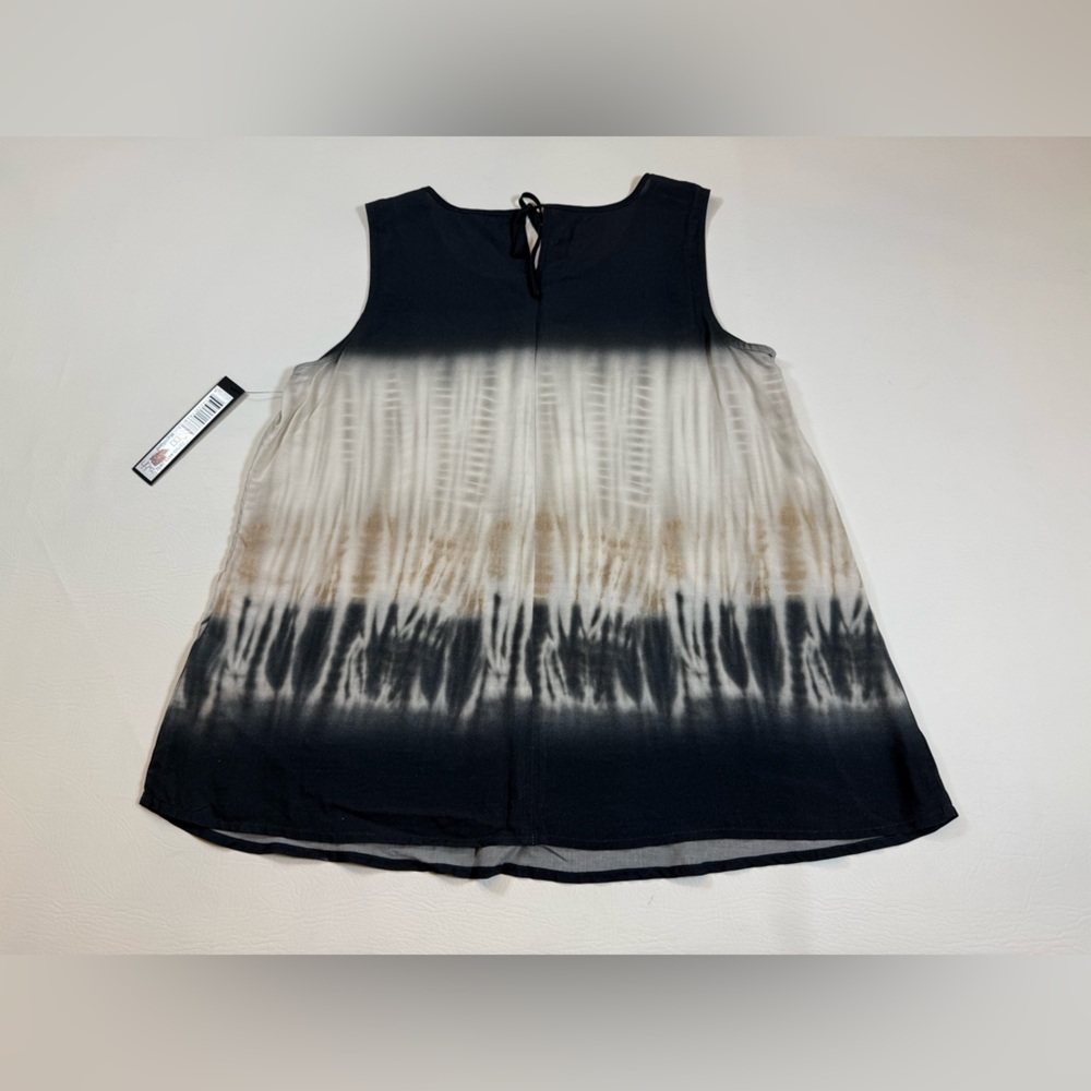 NWT Tribal sleeveless oversized top black and crème size small (bin W) - Picture 2 of 10